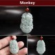 Natural Jade 12 Chinese Zodiac Success Necklace Pendant