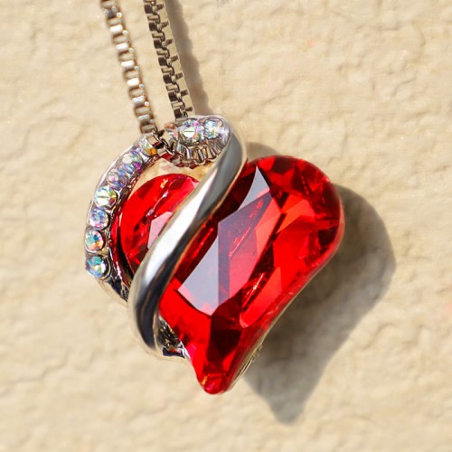 Love Heart Birthstone Healing Energy Necklace Love Heart Birthstone Healing Energy Necklace