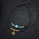 Turquoise Dzi Bead Protection Necklace Pendant