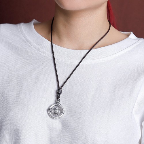 Sterling Silver Om Mani Padme Hum Wisdom Necklace Sterling Silver Om Mani Padme Hum Wisdom Necklace