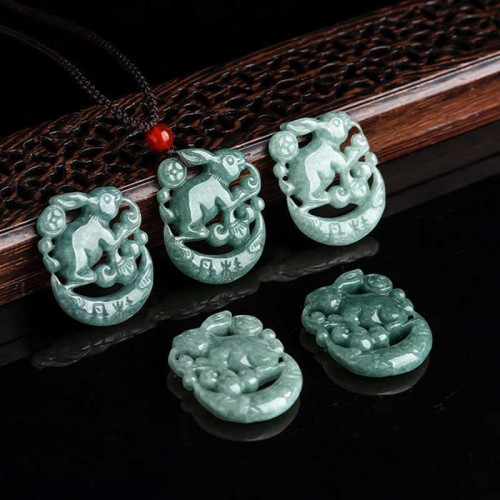 Year of the Rabbit Jade Crescent Moon Necklace Year of the Rabbit Jade Crescent Moon Necklace