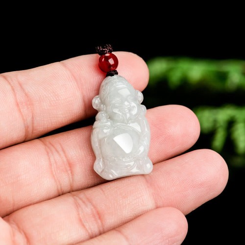 Jade God of Wealth Caishen Ingot Luck Pendant