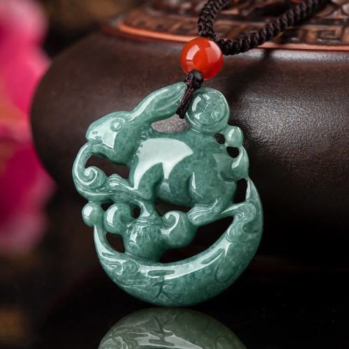 Year of the Rabbit Jade Crescent Moon Necklace Year of the Rabbit Jade Crescent Moon Necklace