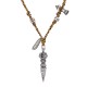 Tibetan Silver Dorje Vajra Lotus Strength Necklace Tibetan Silver Dorje Vajra Lotus Strength Necklace
