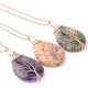 Natural Quartz Crystal Tree of Life Healing Necklace Pendant Natural Quartz Crystal Tree of Life Healing Necklace Pendant