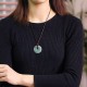 Green Jade Carved Peace Buckle Abundance Pendant Green Jade Carved Peace Buckle Abundance Pendant