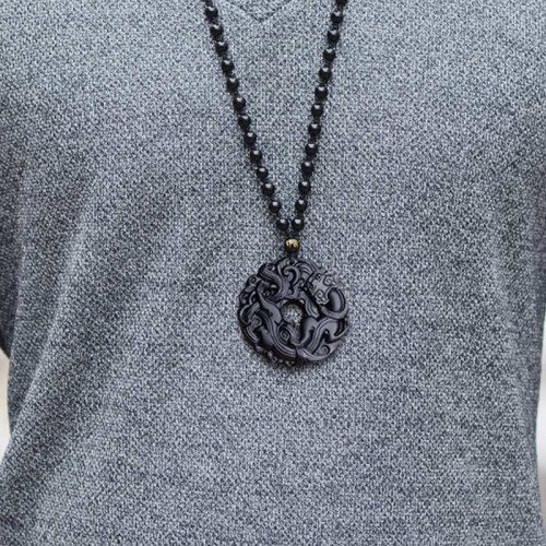 Black Obsidian Peace Pixiu Purification Pendant Black Obsidian Peace Pixiu Purification Pendant