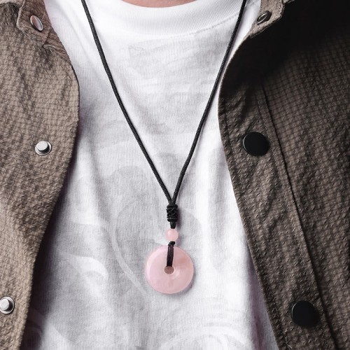 Lucky Coin Healing Crystal Gemstone Necklace
