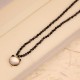 Black Spinel Cute Cat Motivate Choker Necklace Black Spinel Cute Cat Motivate Choker Necklace