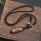 Tibet Om Mani Padme Hum Dzi Bead Wealth Necklace