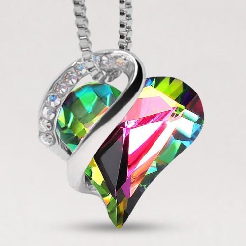 Love Heart Birthstone Healing Energy Necklace Love Heart Birthstone Healing Energy Necklace