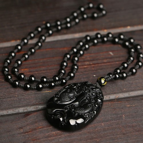 Black Obsidian Koi Fish Fulfillment Necklace Black Obsidian Koi Fish Fulfillment Necklace