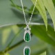 Sterling Silver Cyan Jade Pea Luck Healing Necklace Sterling Silver Cyan Jade Pea Luck Healing Necklace