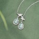 Sterling Silver Green Jade Gourd Butterfly Luck Necklace