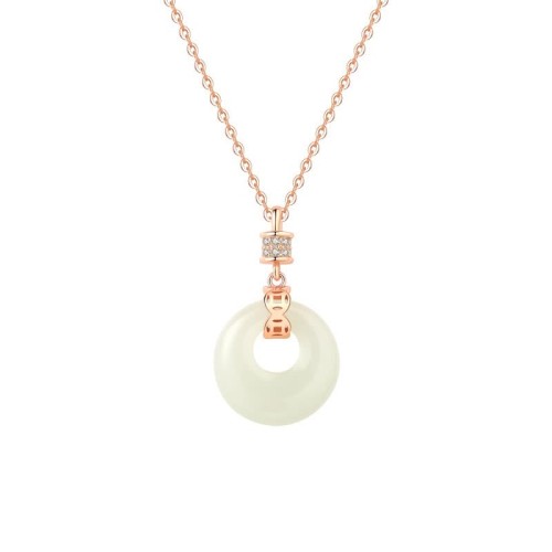 925 Silver Hetian White Jade Coin Flower Necklace 925 Silver Hetian White Jade Coin Flower Necklace