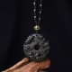 Black Obsidian Dragon Phoenix Luck Necklace