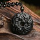 Black Obsidian Pixiu Bead Rope Strength Necklace Pendant Black Obsidian Pixiu Bead Rope Strength Necklace Pendant