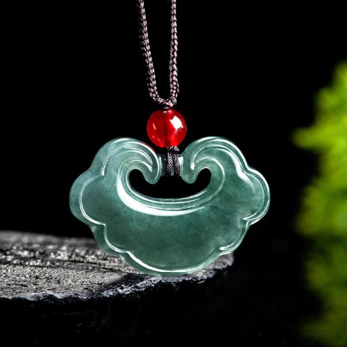 Green Jade Chinese Lock Luck Necklace Pendant Green Jade Chinese Lock Luck Necklace Pendant