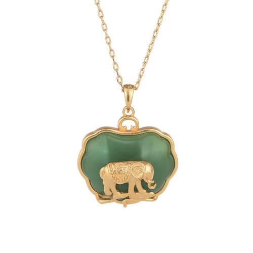 Natural Jade Elephant Healing Necklace Natural Jade Elephant Healing Necklace