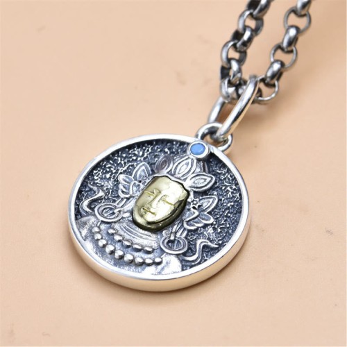 925 Sterling Silver Green Tara Dorje Vajra Necklace 925 Sterling Silver Green Tara Dorje Vajra Necklace