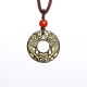 Gold Sheen Obsidian Pixiu Copper Coin Wealth Necklace Pendant