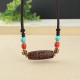 Tibetan Nine-Eye Dzi Bead Protection Necklace Tibetan Nine-Eye Dzi Bead Protection Necklace