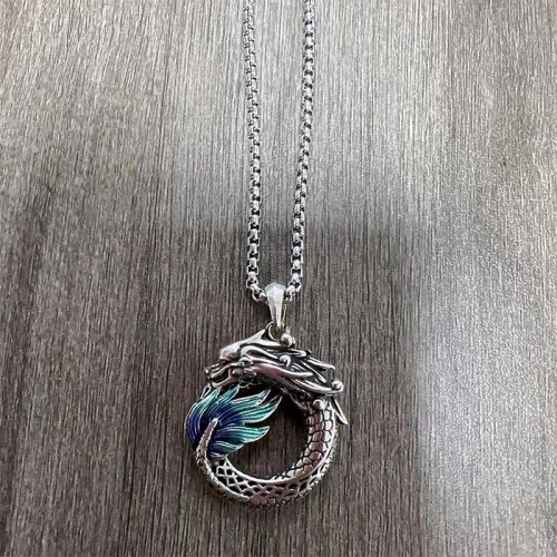 Tibetan Copper Dragon Strength Necklace Pendant