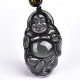 Rainbow Obsidian Laughing Buddha Inner Peace Necklace Rainbow Obsidian Laughing Buddha Inner Peace Necklace