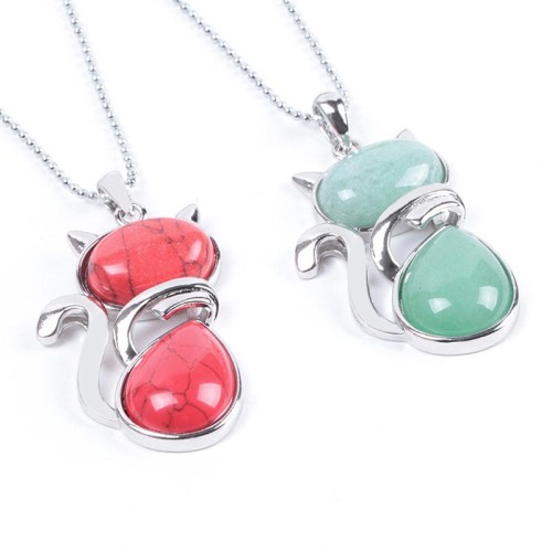 Cat Pattern Crystal Protection Necklace Pendant Cat Pattern Crystal Protection Necklace Pendant