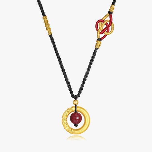 Tiger Eye Cinnabar Bead Protection Pendant