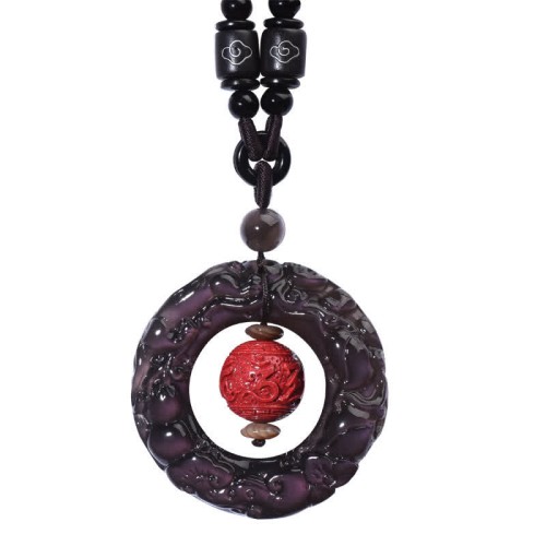 Feng Shui Rainbow Obsidian PiXiu Healing Necklace Feng Shui Rainbow Obsidian PiXiu Healing Necklace