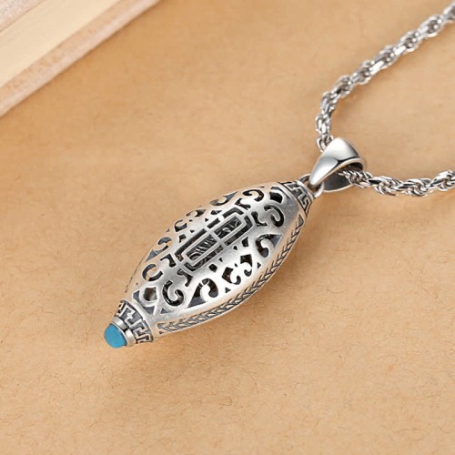 Tibetan Om Mani Padme Hum Rotatable Necklace Pendant
