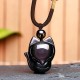 Rainbow Obsidian Nine-Tailed Fox Necklace Pendant