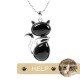 "Save A Cat" Cute Cat Protection Crystal Necklace "Save A Cat" Cute Cat Protection Crystal Necklace