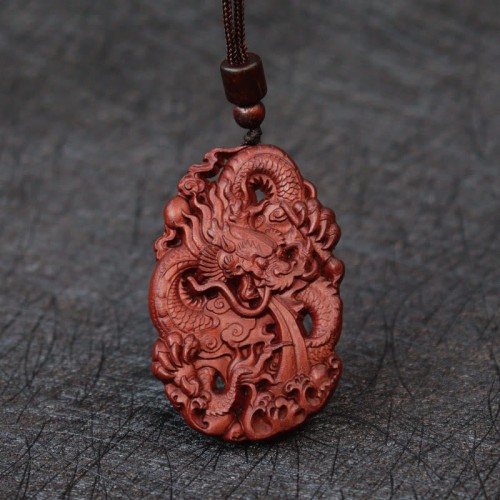 Lightning Struck Jujube Wood Dragon Necklace Lightning Struck Jujube Wood Dragon Necklace