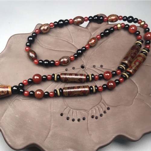 Nine-Eye Dzi Bead Wealth Necklace Pendant Nine-Eye Dzi Bead Wealth Necklace Pendant