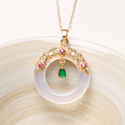 Green Chalcedony Peace Strength Necklace Green Chalcedony Peace Strength Necklace
