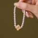 925 Silver Hetian Jade Orchid Clover Luck Necklace Set 925 Silver Hetian Jade Orchid Clover Luck Necklace Set