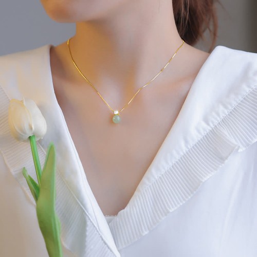 Lucky Bead Jade Prosperity Necklace