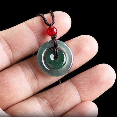 Green Jade Peace Buckle Abundance Necklace Green Jade Peace Buckle Abundance Necklace