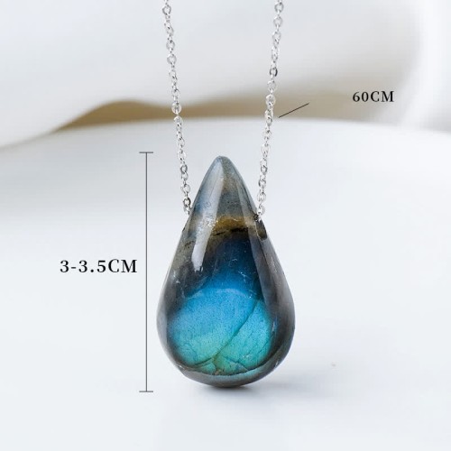 Labradorite Water Drop Healing Necklace Pendant Labradorite Water Drop Healing Necklace Pendant