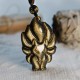 Rainbow Obsidian Nine-Tailed Fox Necklace Pendant