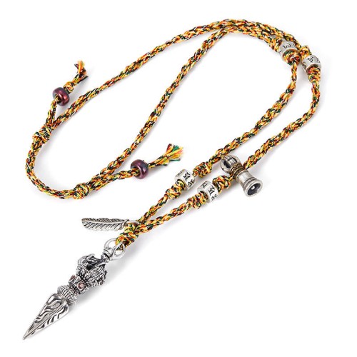 Tibetan Silver Dorje Vajra Lotus Strength Necklace Tibetan Silver Dorje Vajra Lotus Strength Necklace