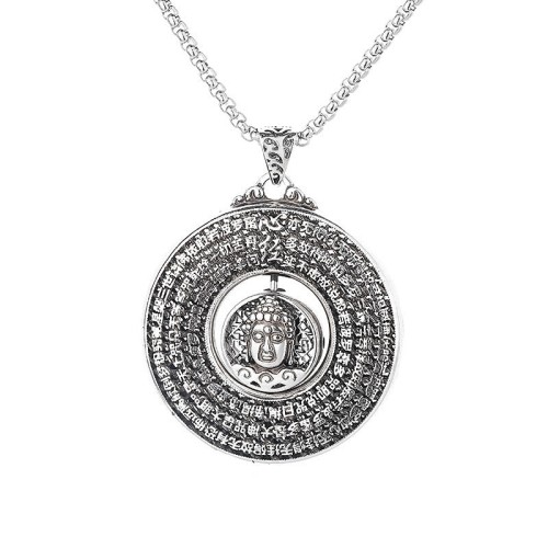 Heart Sutra Buddha Peace Buckle Serenity Necklace Heart Sutra Buddha Peace Buckle Serenity Necklace