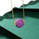 Sterling Silver Gold Purple Mica Stone Necklace Set Sterling Silver Gold Purple Mica Stone Necklace Set