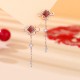 925 Silver Chinese Knotting Red Zircon Wealth Necklace 925 Silver Chinese Knotting Red Zircon Wealth Necklace