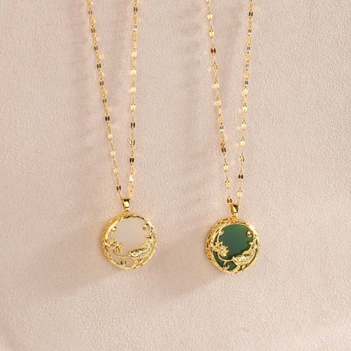 Natural Jade Koi Fish Lotus Luck Necklace Natural Jade Koi Fish Lotus Luck Necklace