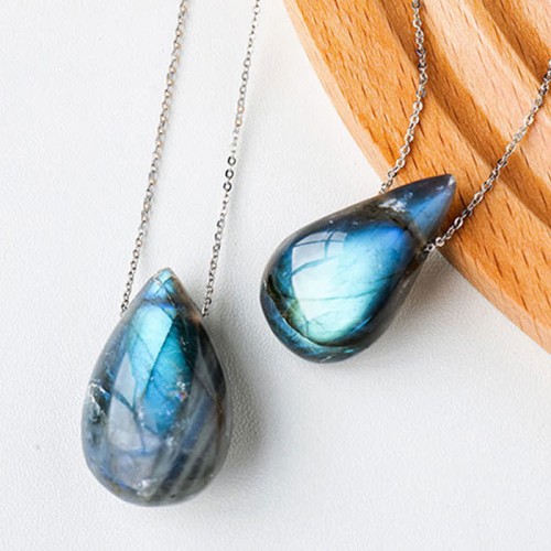Labradorite Water Drop Healing Necklace Pendant Labradorite Water Drop Healing Necklace Pendant