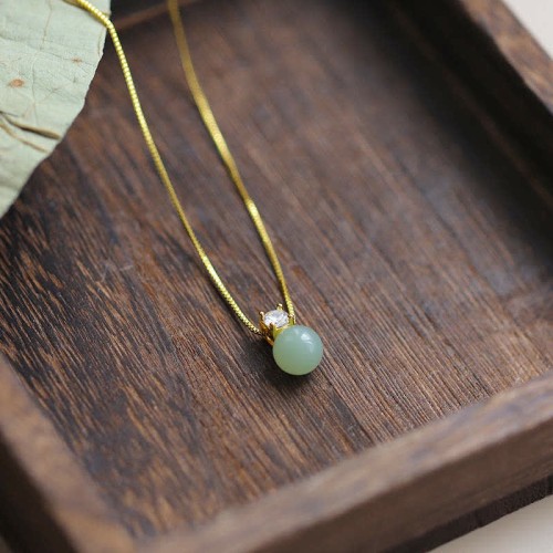 Lucky Bead Jade Prosperity Necklace