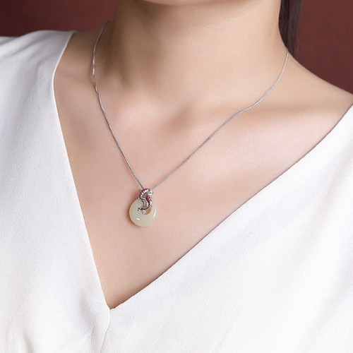 Hetian Jade Koi Fish Luck Necklace Pendant